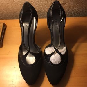 Black strappy heels